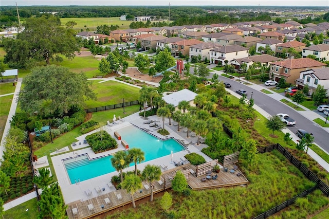 drone / aerial view featuring a residential view