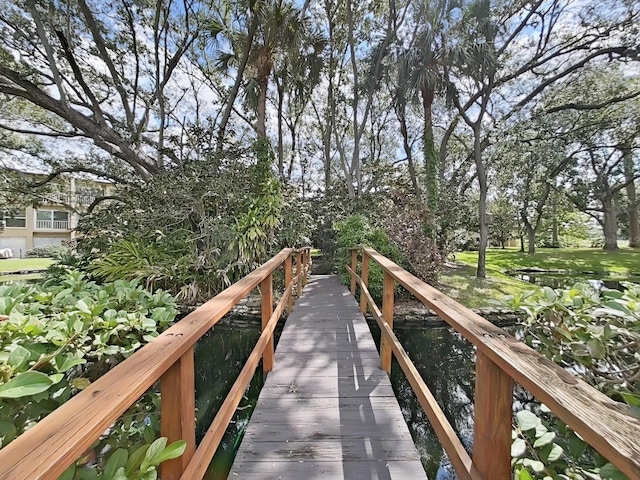 view of dock area