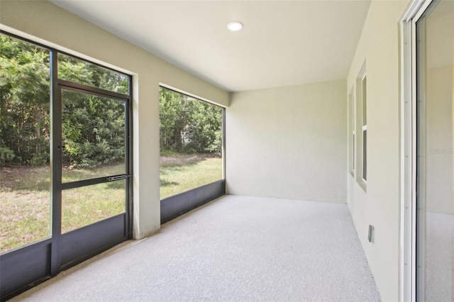 view of unfurnished sunroom