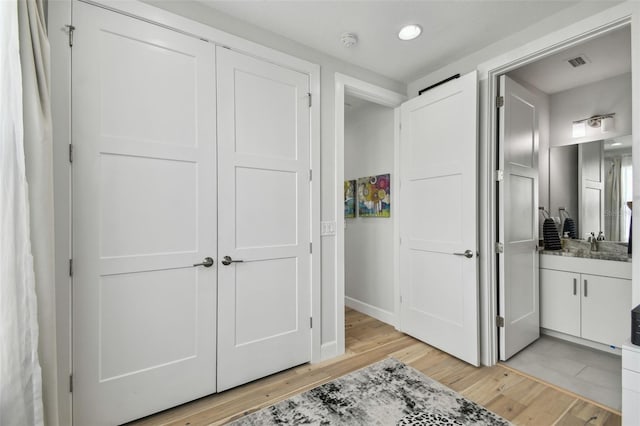 closet featuring sink