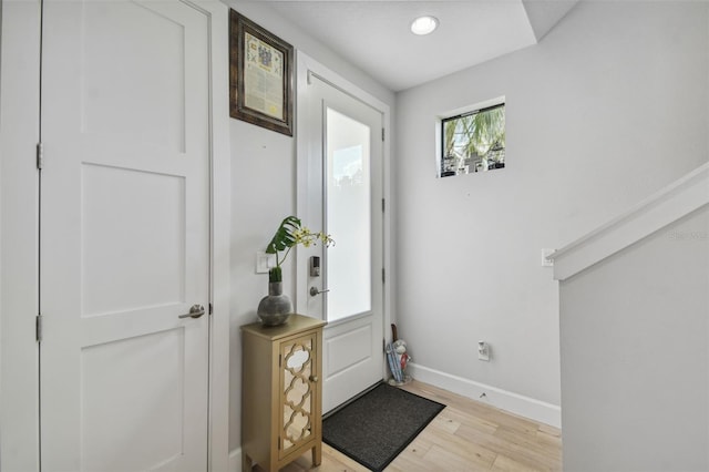 entrance foyer featuring light hardwood / wood-style floors