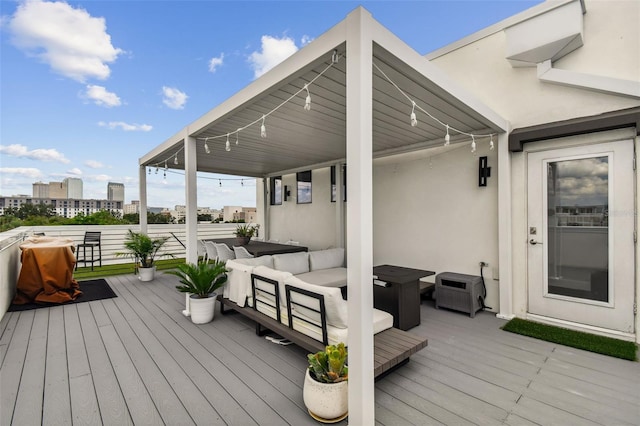 deck featuring an outdoor hangout area