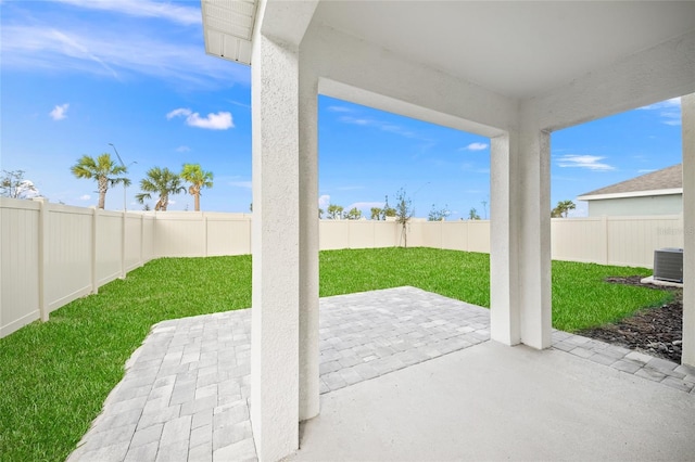 view of patio / terrace with central air condition unit