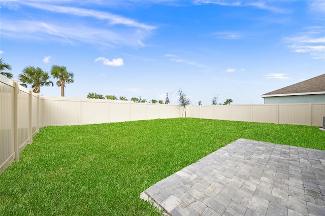 view of yard with a patio area