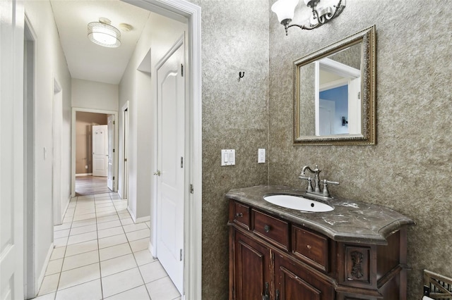 bathroom featuring vanity and tile patterned floors