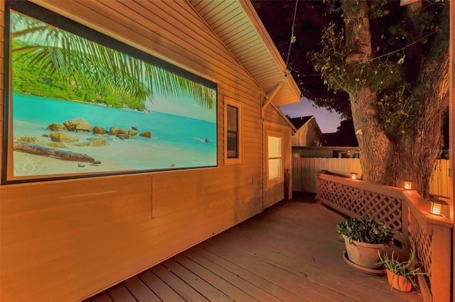 view of deck at dusk