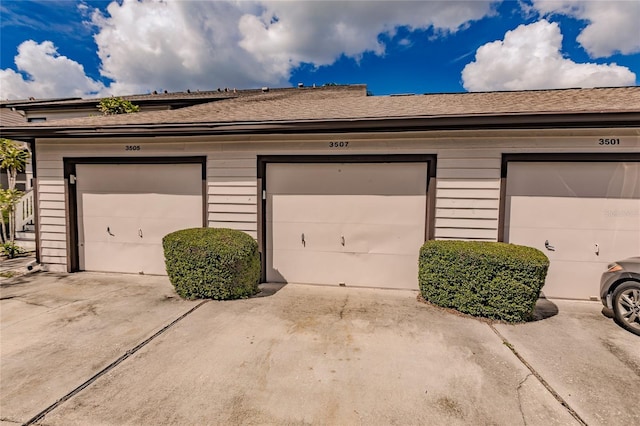 view of garage