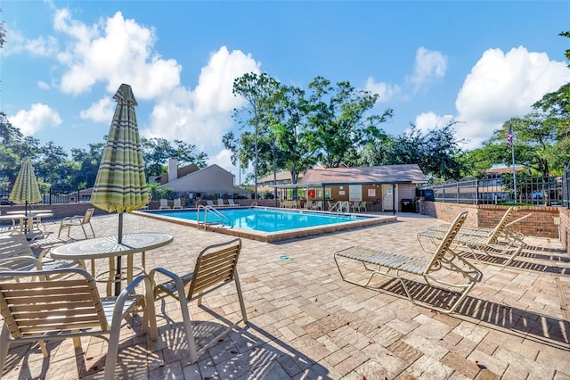 view of pool with a patio