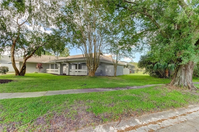 ranch-style house with a front yard