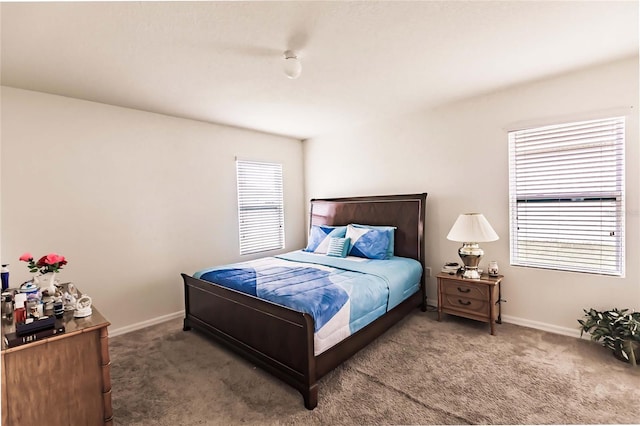 bedroom featuring carpet flooring and multiple windows