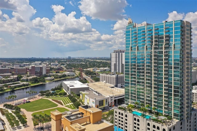 view of city featuring a water view