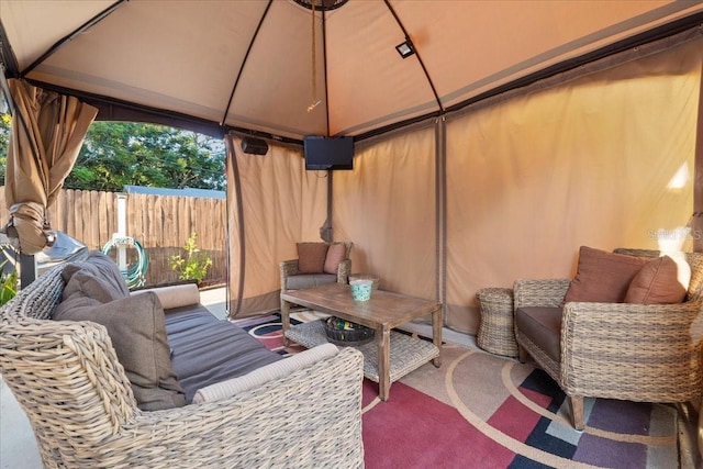 view of patio / terrace with a gazebo