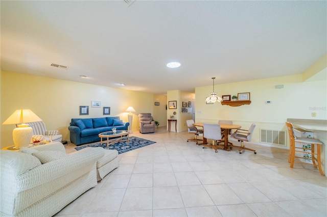 view of tiled living room