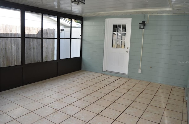 view of unfurnished sunroom