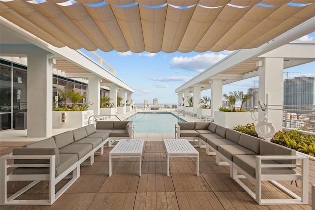 view of pool featuring an outdoor hangout area