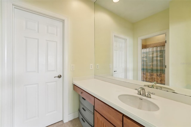 bathroom featuring vanity and tile patterned floors