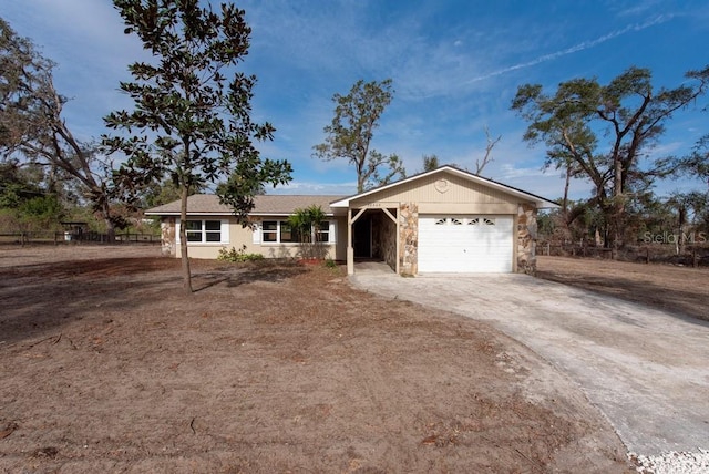 ranch-style house with a garage