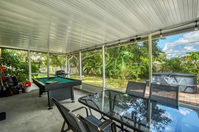 1122 Vinetree Dr, Brandon, FL 33510 - sunroom with outdoor dining space and billiards
