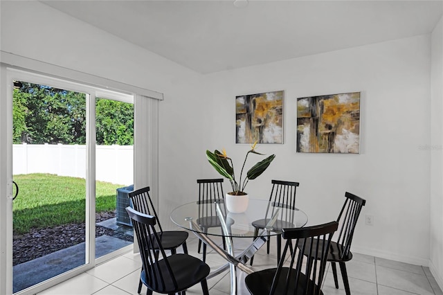 view of tiled dining room