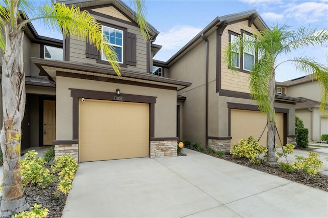 view of front of property featuring a garage