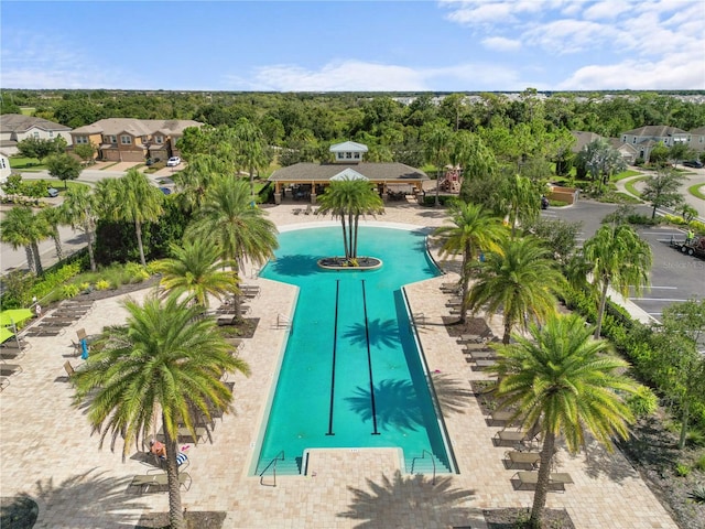 view of swimming pool featuring a patio