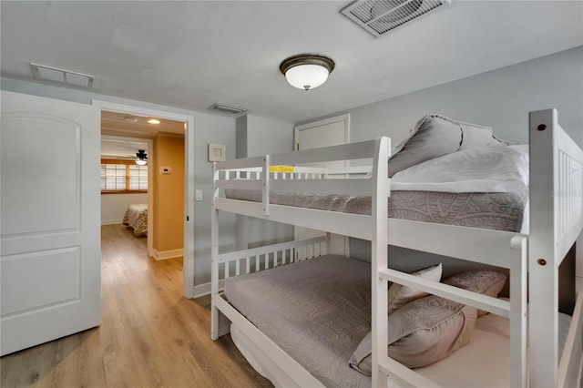 bedroom featuring light wood-type flooring