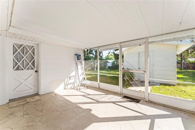 view of unfurnished sunroom