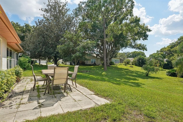 view of yard featuring a patio area