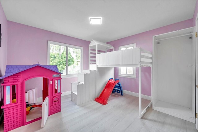 bedroom featuring light hardwood / wood-style flooring