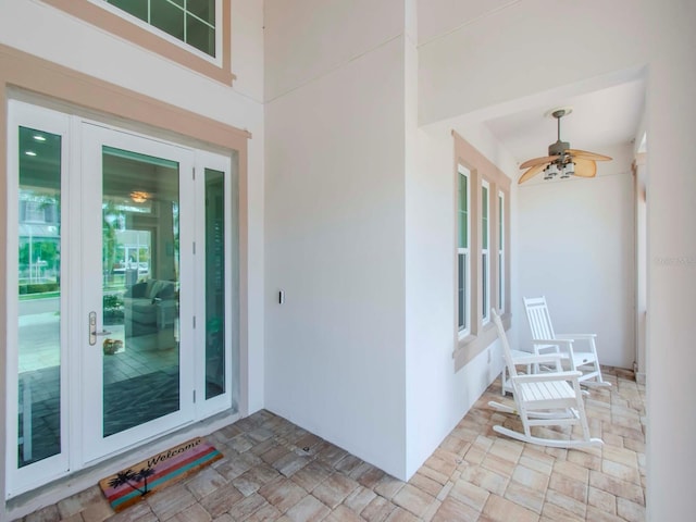 property entrance featuring french doors