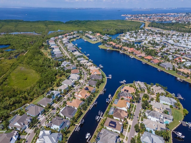 717 Manns Harbor Dr, Apollo Beach, FL 33572 - drone / aerial view featuring a water view and a residential view