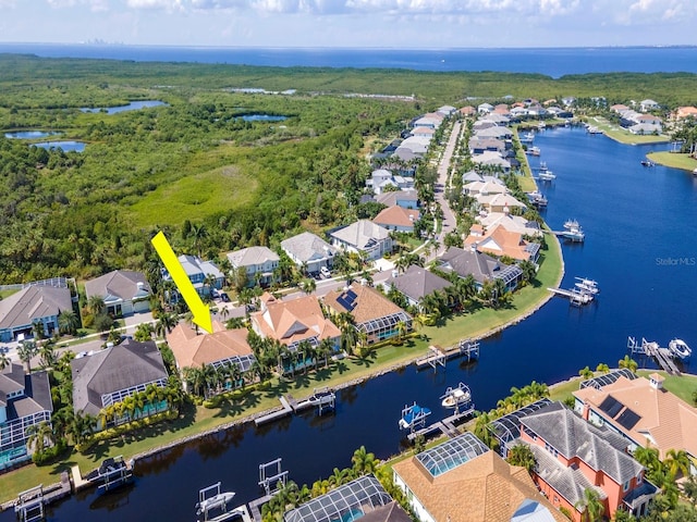 717 Manns Harbor Dr, Apollo Beach, FL 33572 - aerial view with a residential view and a water view