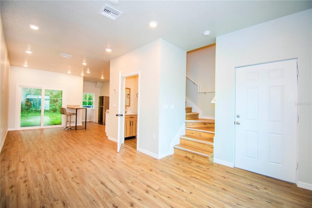 interior space featuring light wood-type flooring