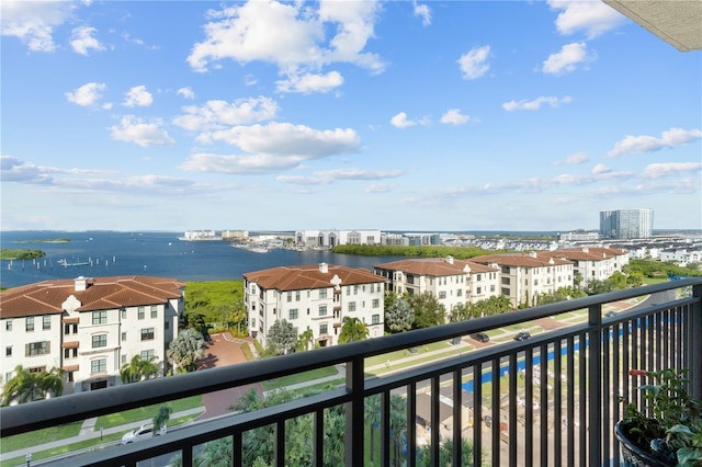 balcony with a water view