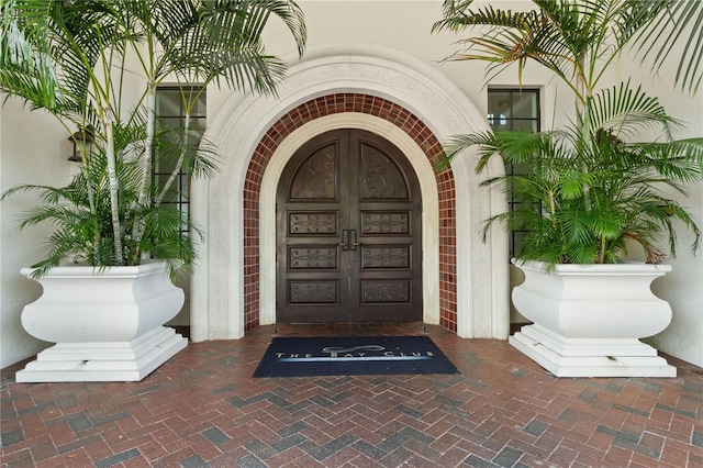 view of exterior entry with french doors