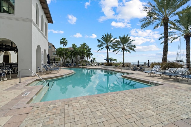 view of pool with a patio