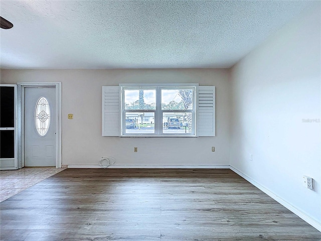 11920 Boynton Ln Unit 11920, New Port Richey, FL 34654 - entrance foyer featuring plenty of natural light, baseboards, wood finished floors, and a textured ceiling