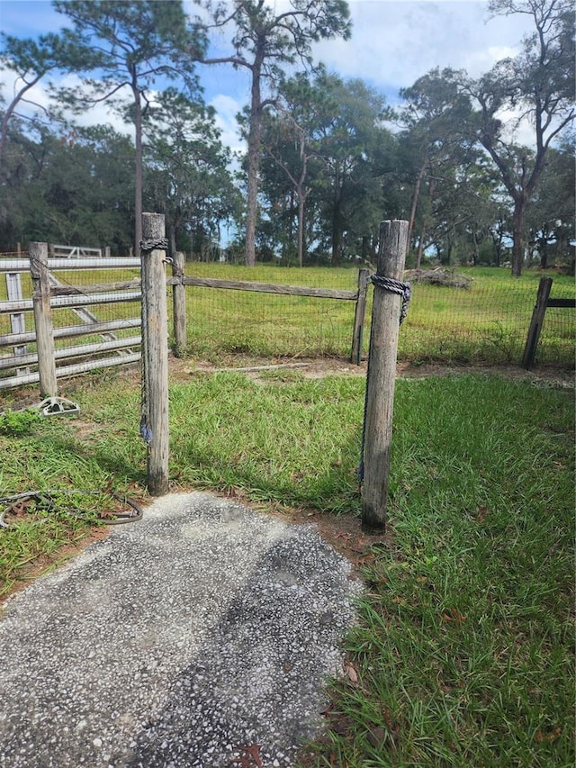 exterior space with a rural view