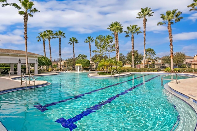 view of pool featuring a patio area