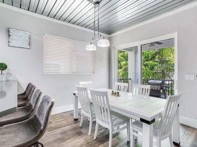 dining room with hardwood / wood-style floors