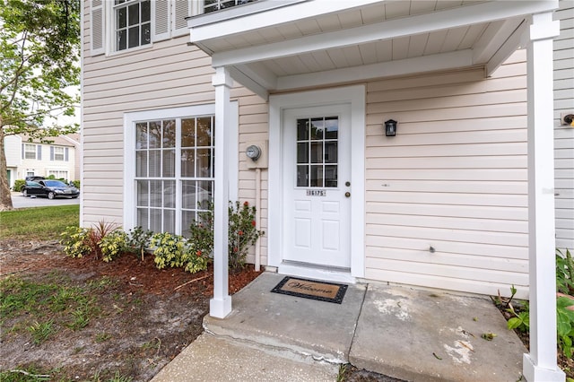 view of doorway to property