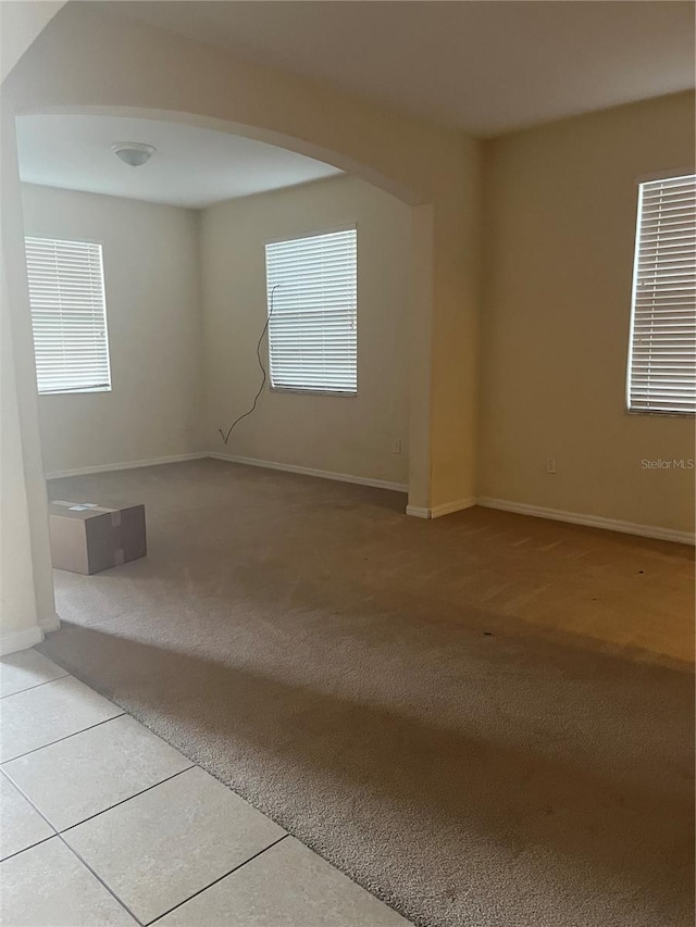 carpeted spare room featuring a healthy amount of sunlight