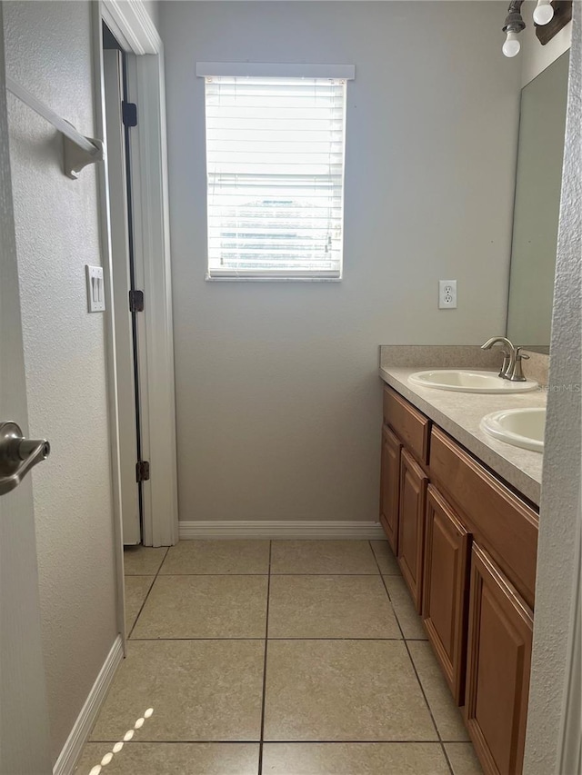 bathroom featuring tile patterned floors and vanity