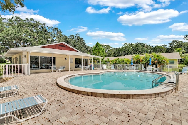 view of pool with a patio