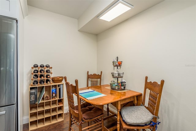 wine area featuring dark hardwood / wood-style floors