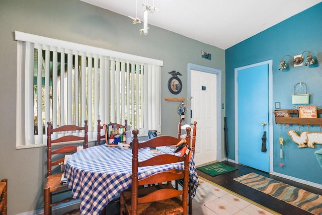 dining area with tile patterned floors