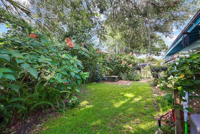 view of yard featuring a gate and fence