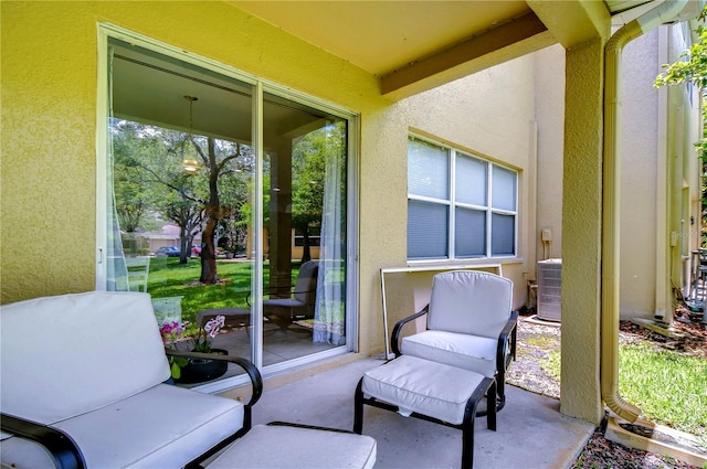 view of patio featuring central AC