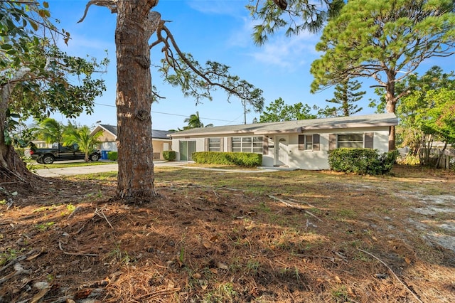 view of single story home