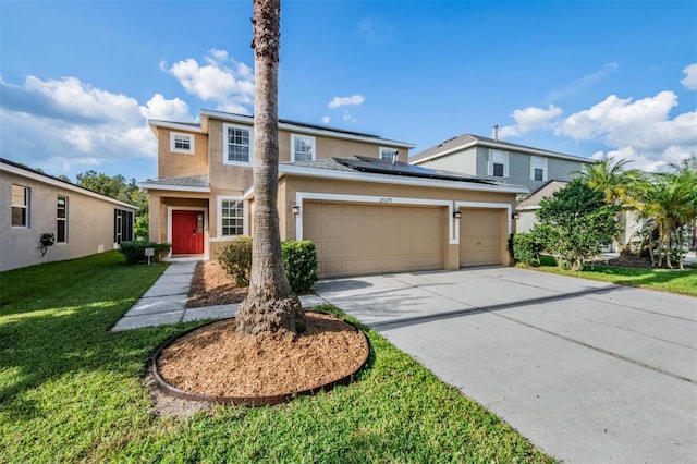 view of front of property featuring a front lawn